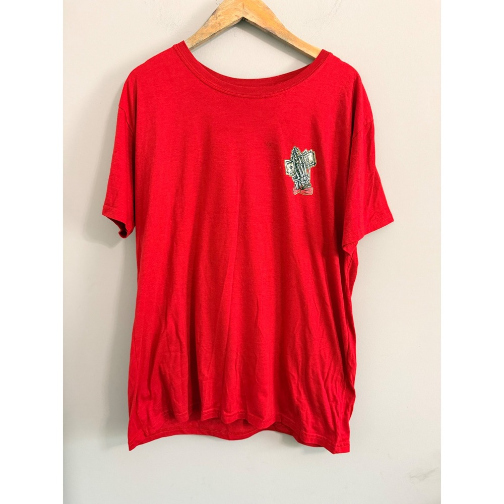 Launder Fearless Cash Rules Everything Around Me T-Shirt Mens XL Red Graphic Tee